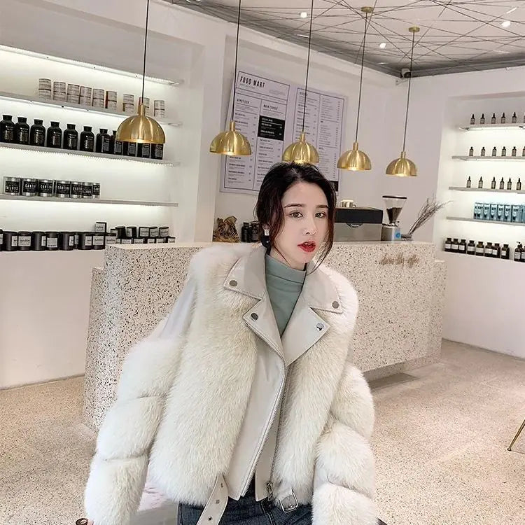 Women’s Luxe Moto Fur Jacket