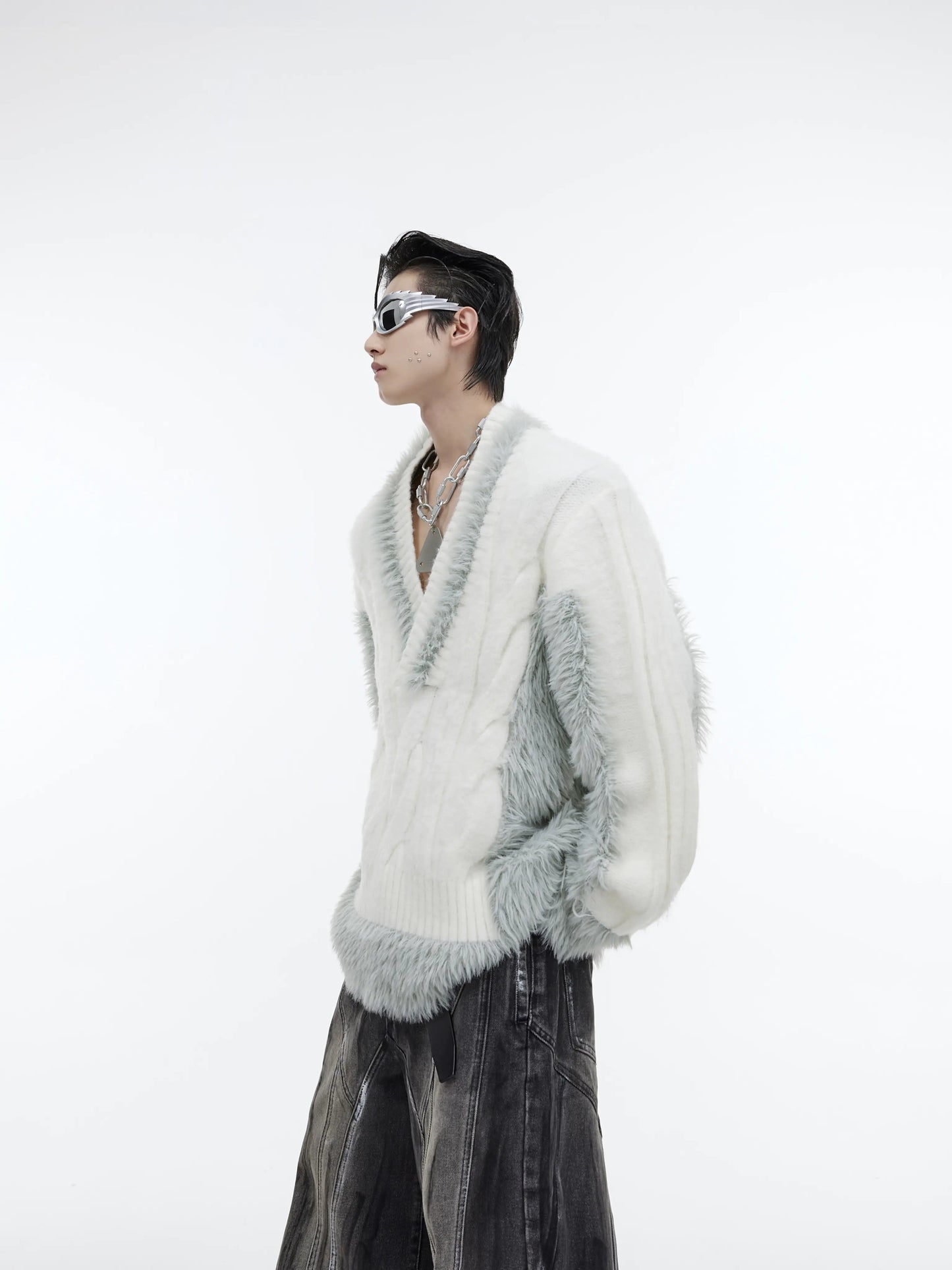 Men’s Plush Patchwork Sweater