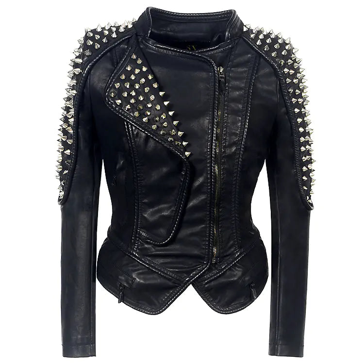 Women’s Spiked Leather Rebel Jacket