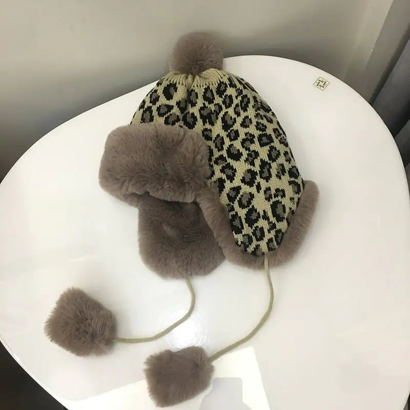 Leopard Knit Earmuffs
