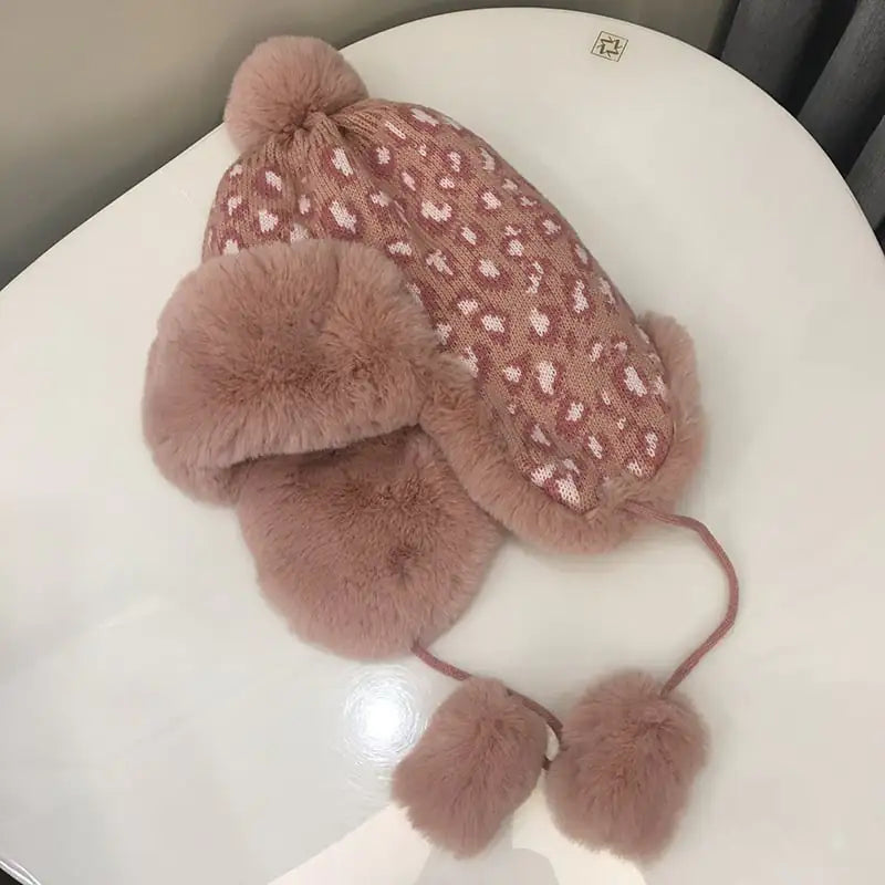 Leopard Knit Earmuffs