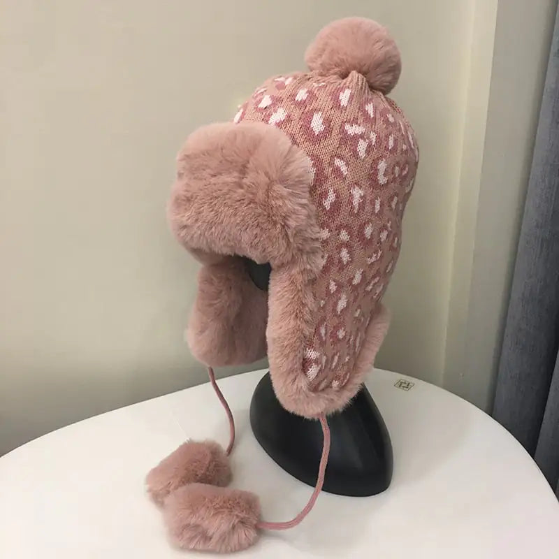 Leopard Knit Earmuffs