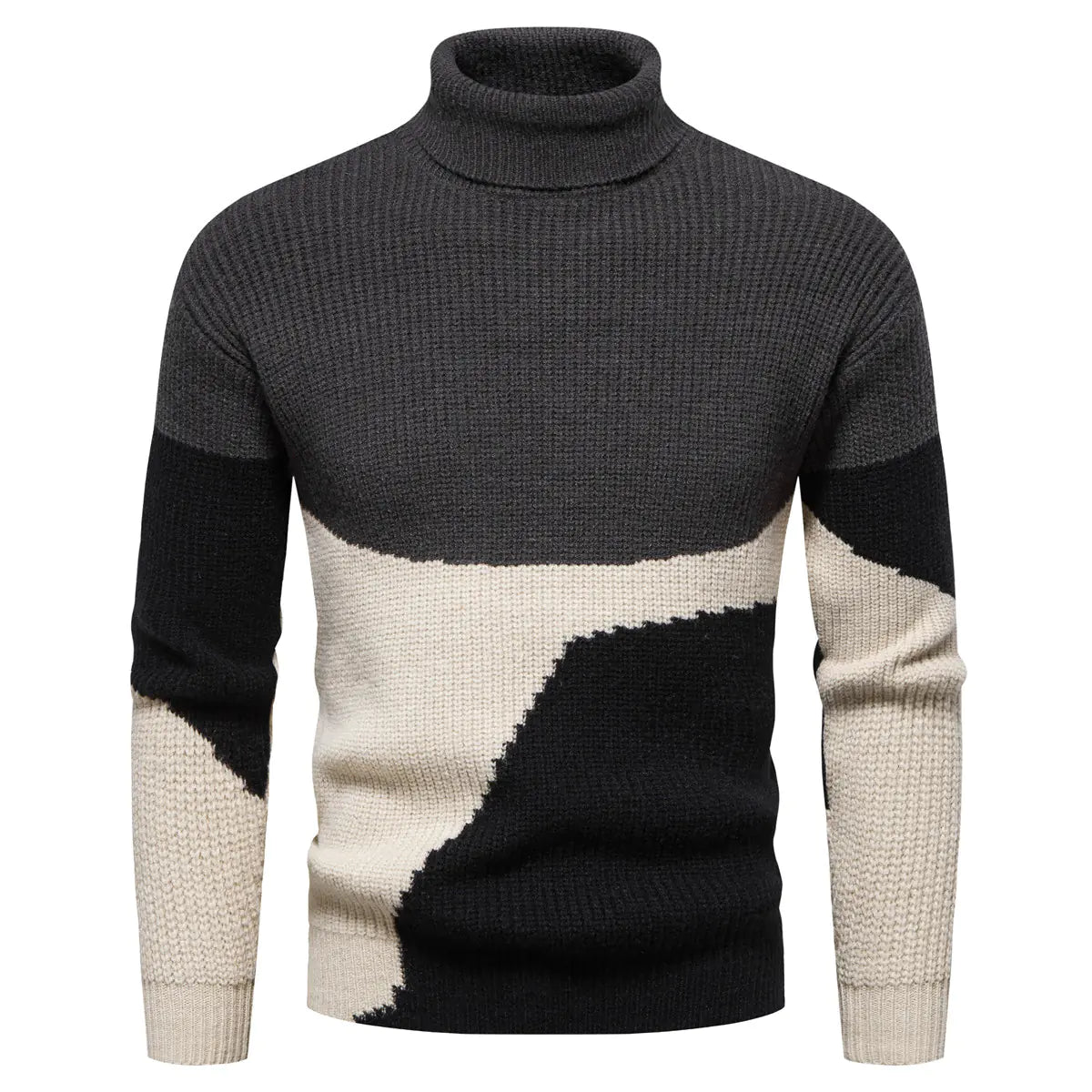 Men’s Colorblock Turtleneck Sweater