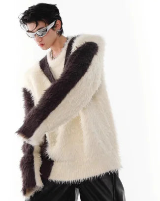 Men’s Plush Patchwork Sweater
