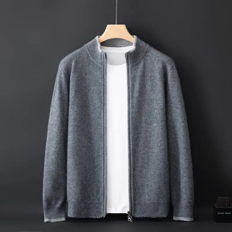 Men’s Stand Collar Knit Jacket