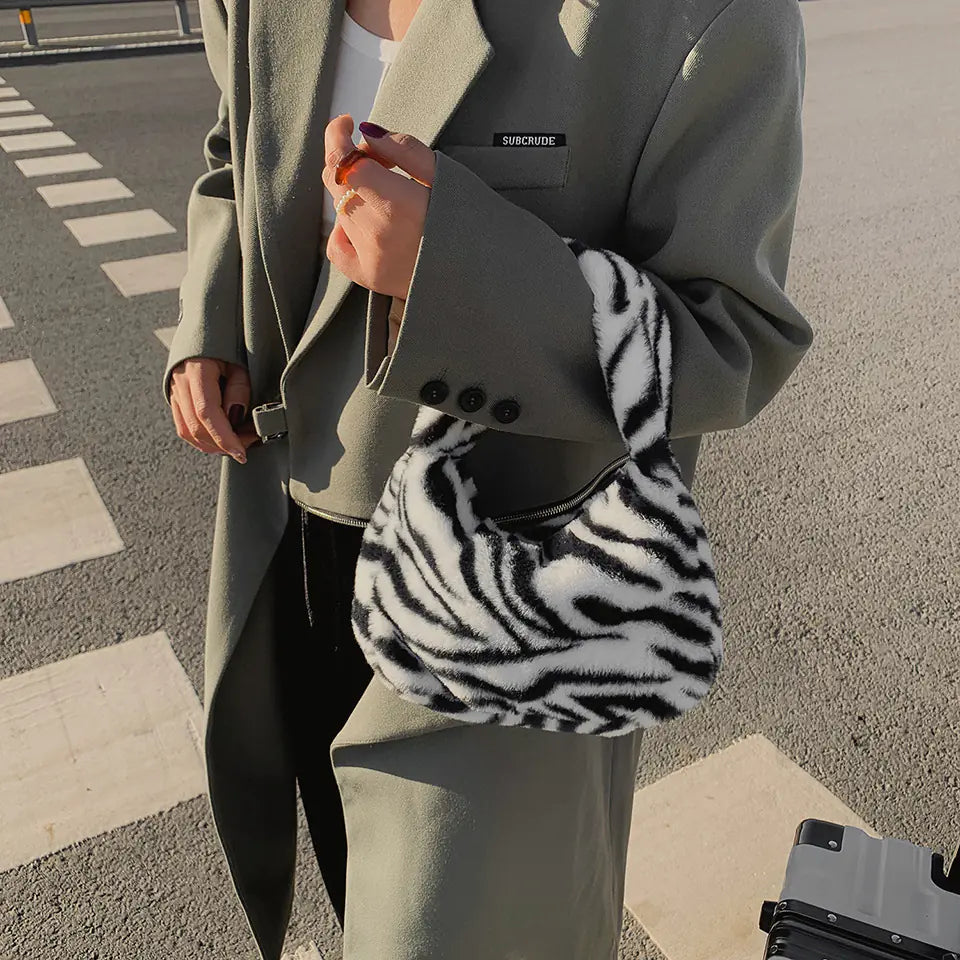 Plush Leopard Handbag
