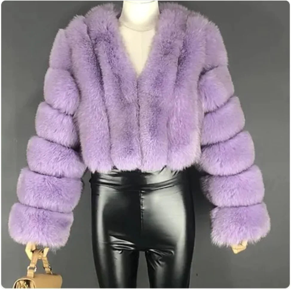 Women’s Winter Cropped Fur Coat