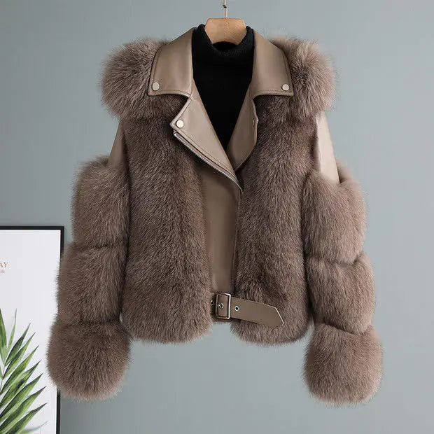 Women’s Luxe Moto Fur Jacket