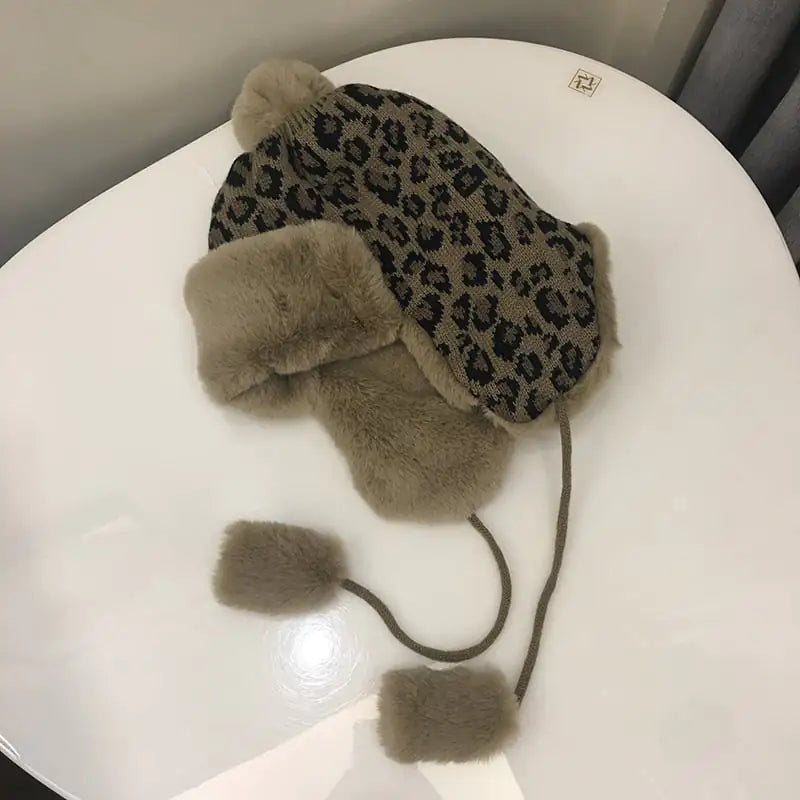 Leopard Knit Earmuffs