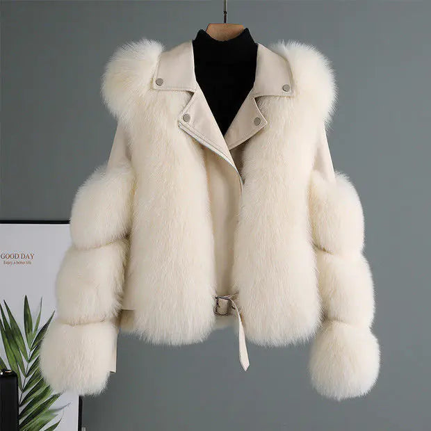 Women’s Luxe Moto Fur Jacket