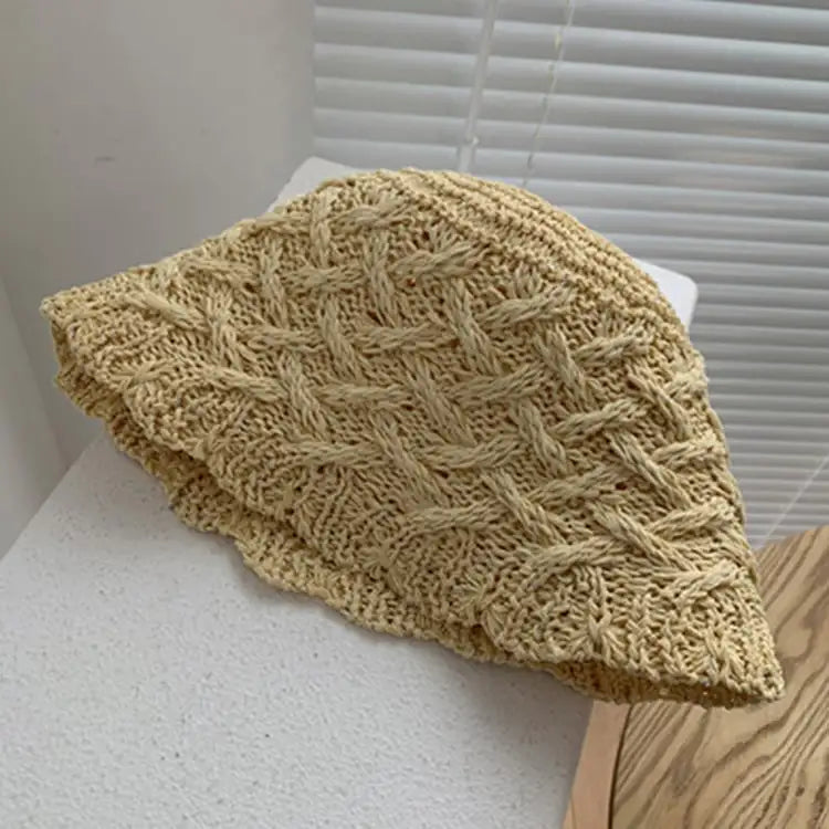 Hollow Straw Bucket Hat