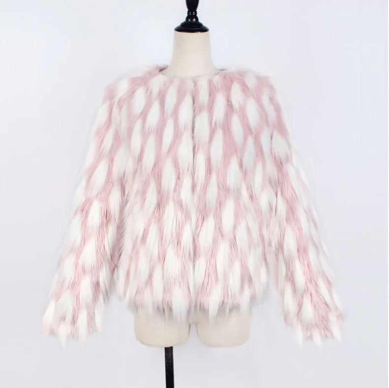 Women’s Chic Pink Fur Coat