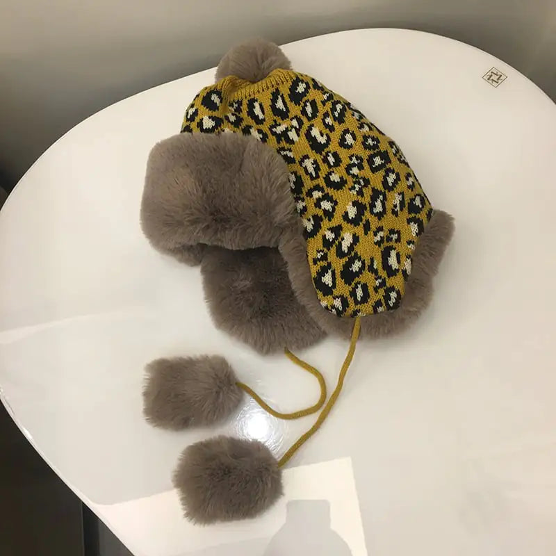 Leopard Knit Earmuffs