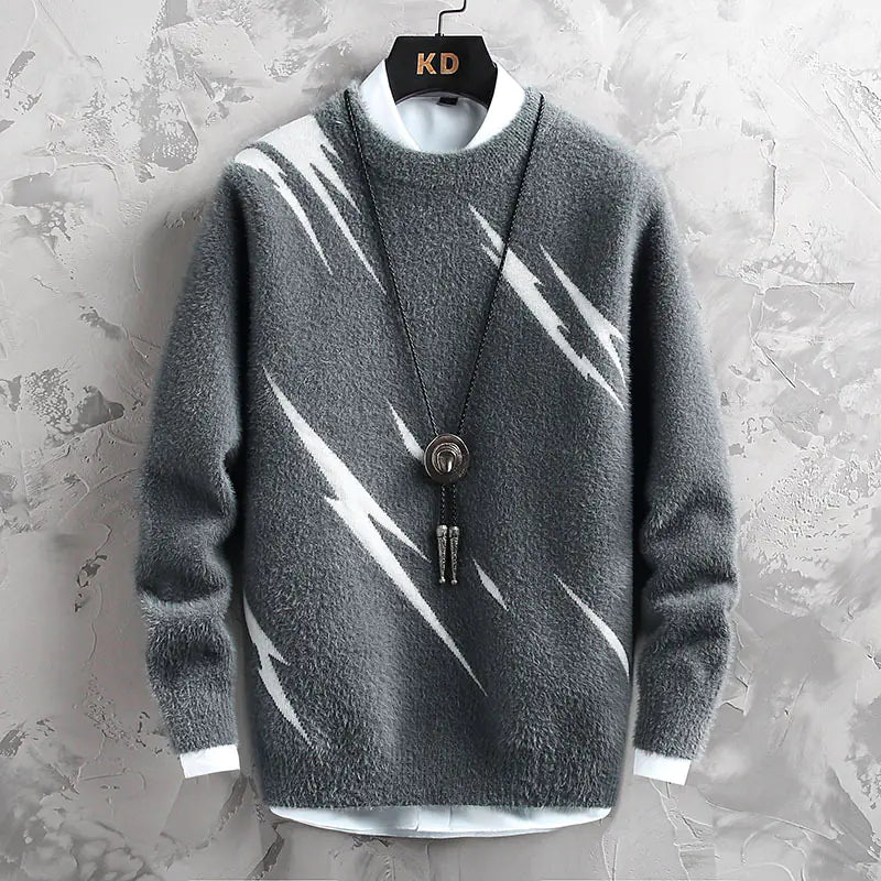 Men’s Jacquard Crew Neck Sweater