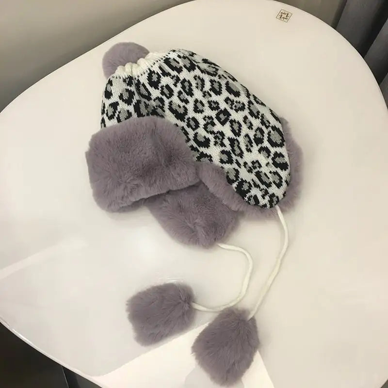 Leopard Knit Earmuffs