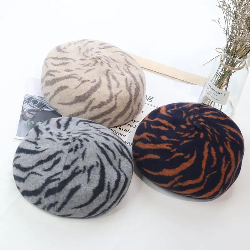 Women's Striped Jacquard Beret
