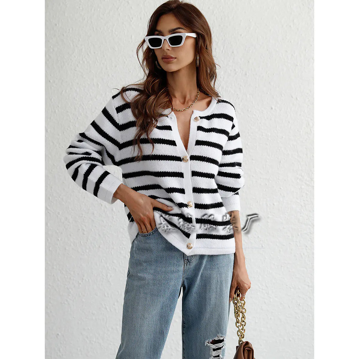 The Leni Striped Cardigan