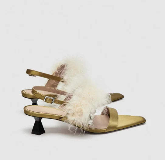 Satin Charm Sandals