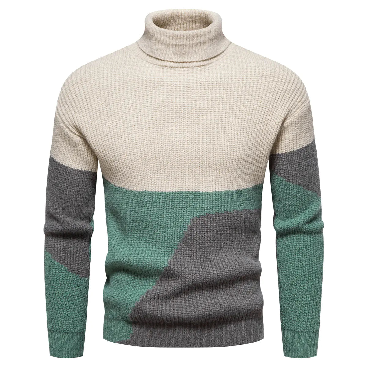 Men’s Colorblock Turtleneck Sweater