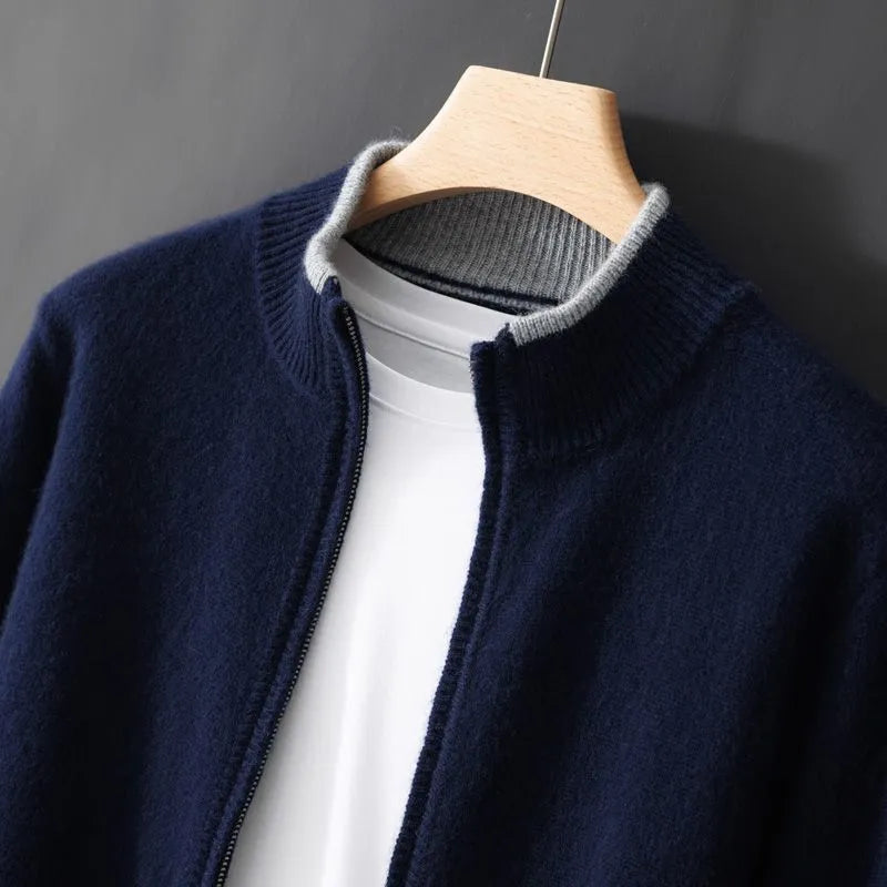 Men’s Stand Collar Knit Jacket