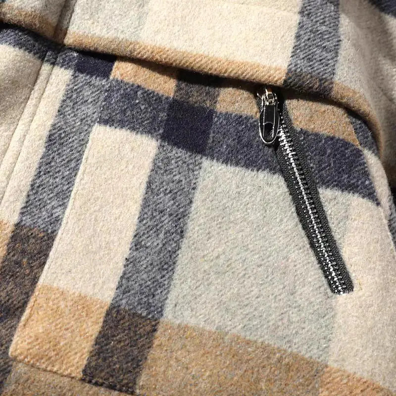 Men’s Wool Plaid Coat