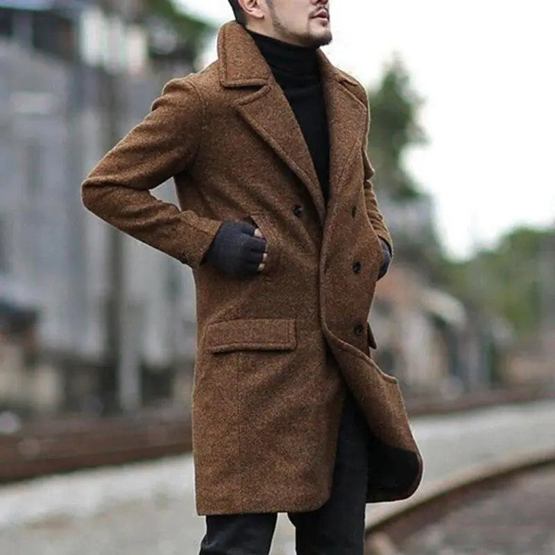 Men's Classic Wool Trench Coat