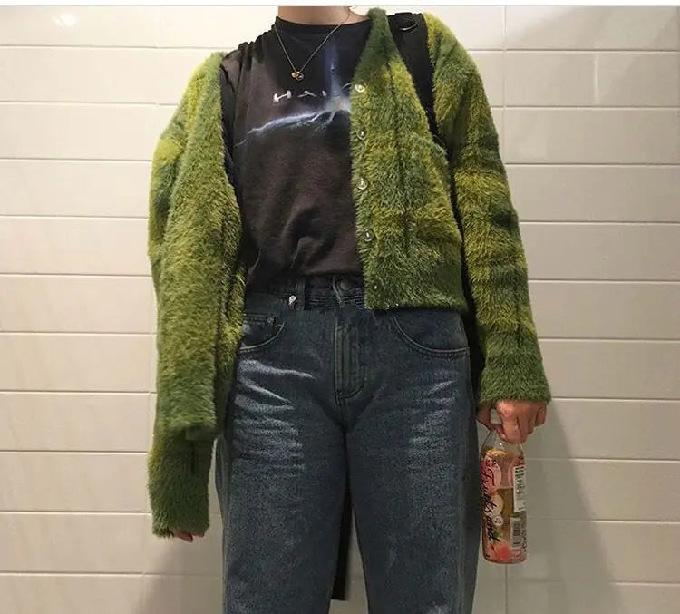 Women's Plaid Sweater Cardigan