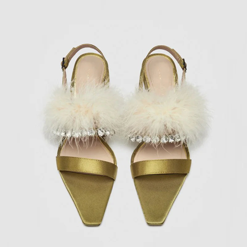 Satin Charm Sandals