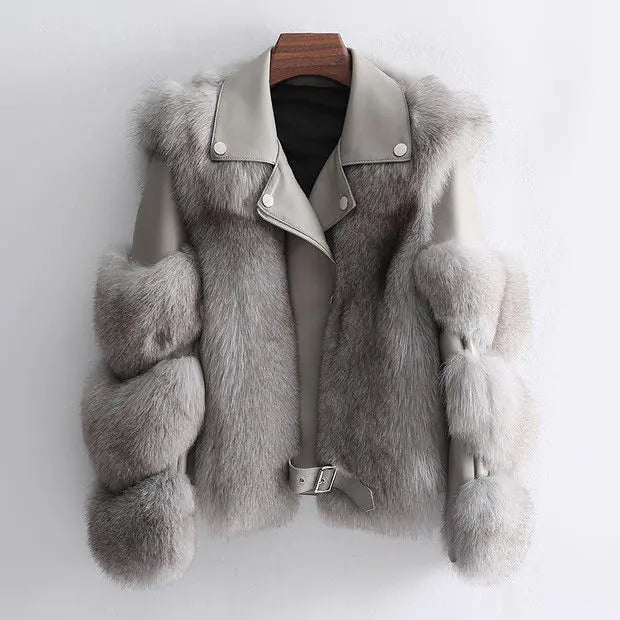 Women’s Luxe Moto Fur Jacket