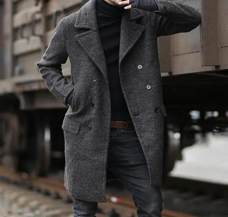 Men's Classic Wool Trench Coat