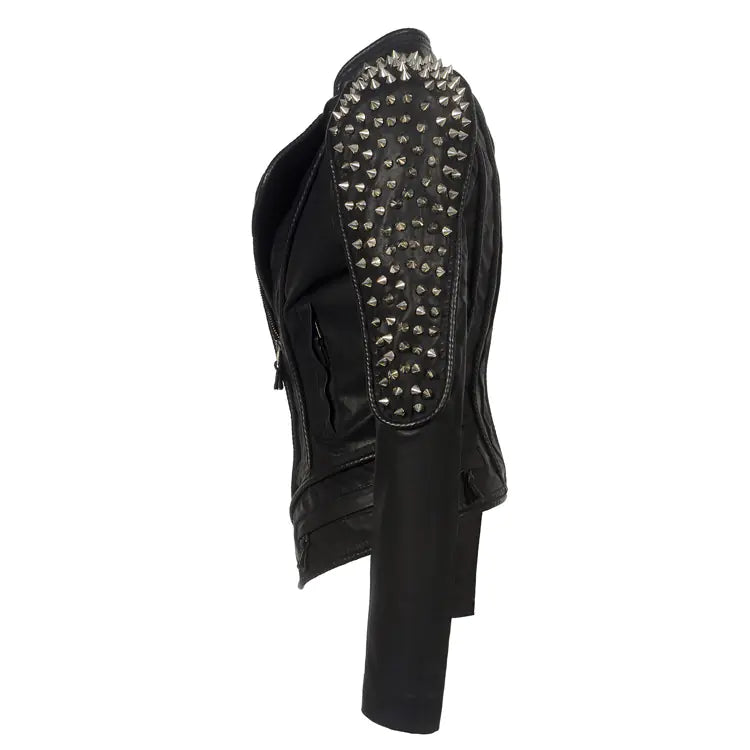 Women’s Spiked Leather Rebel Jacket