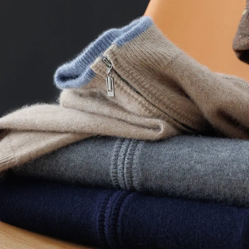 Men’s Stand Collar Knit Jacket