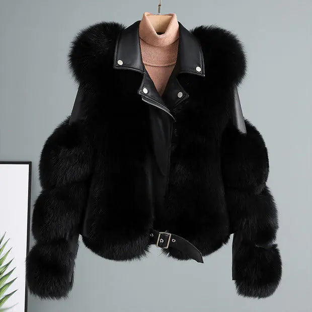 Women’s Luxe Moto Fur Jacket