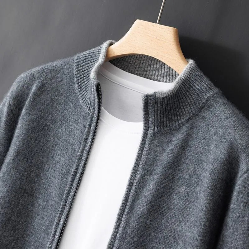 Men’s Stand Collar Knit Jacket