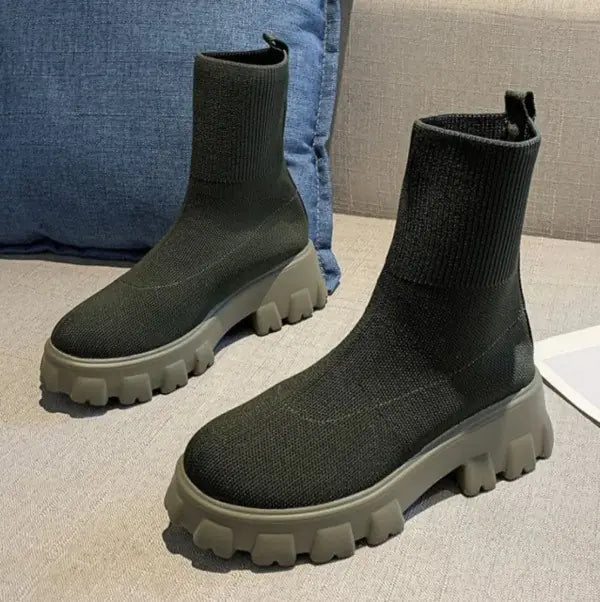 Sleek Chunky Knit Boots