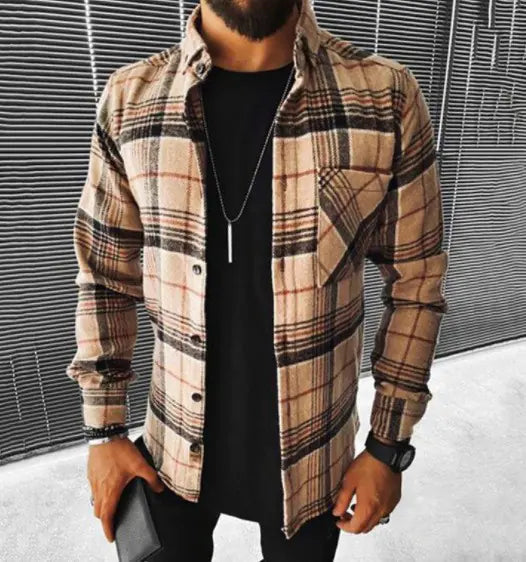 Men’s Plaid Long-Sleeve Shirt