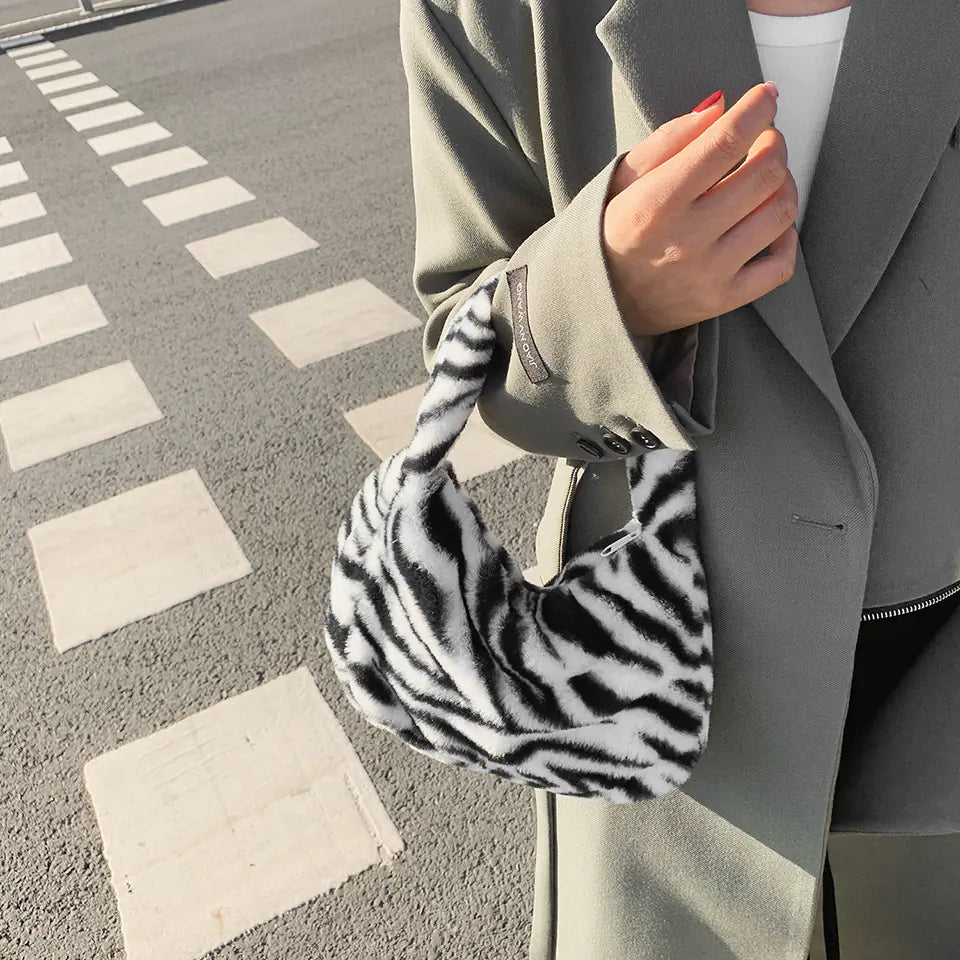 Plush Leopard Handbag