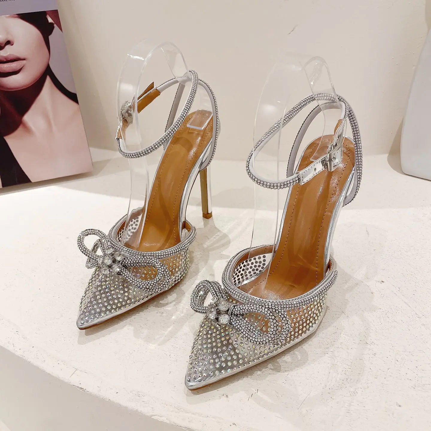 Crystal Bow Heels