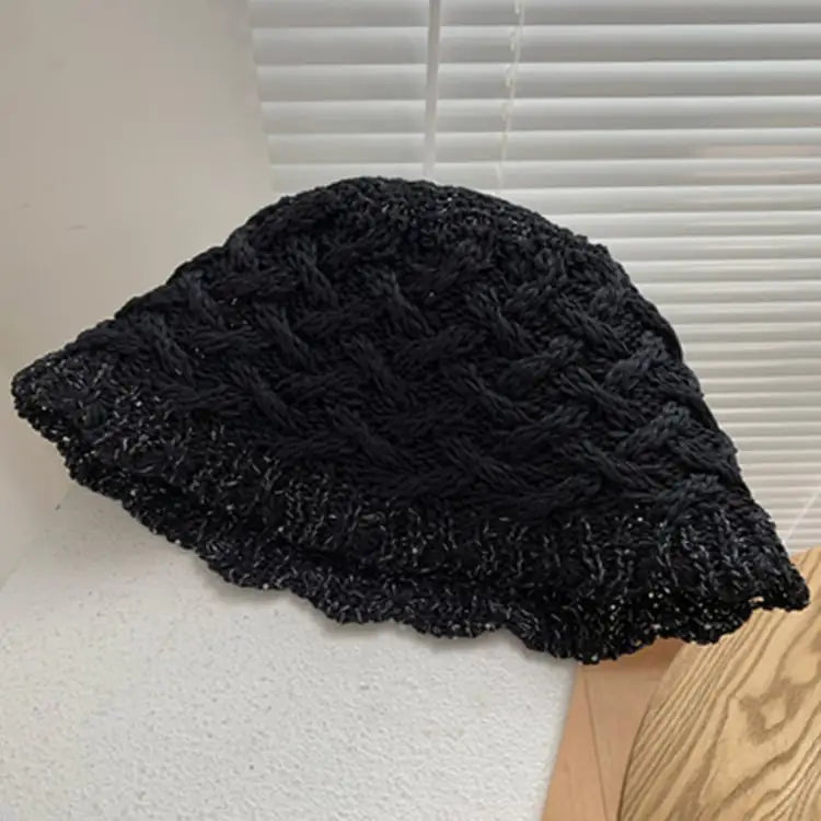 Hollow Straw Bucket Hat