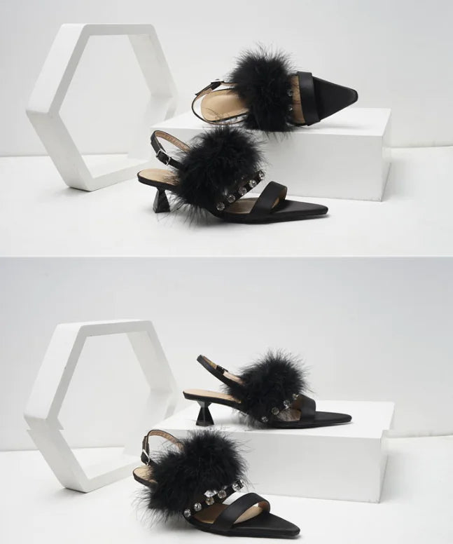 Satin Charm Sandals