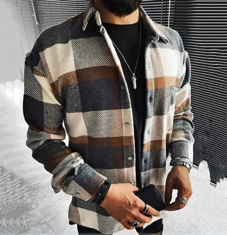 Men’s Plaid Long-Sleeve Shirt