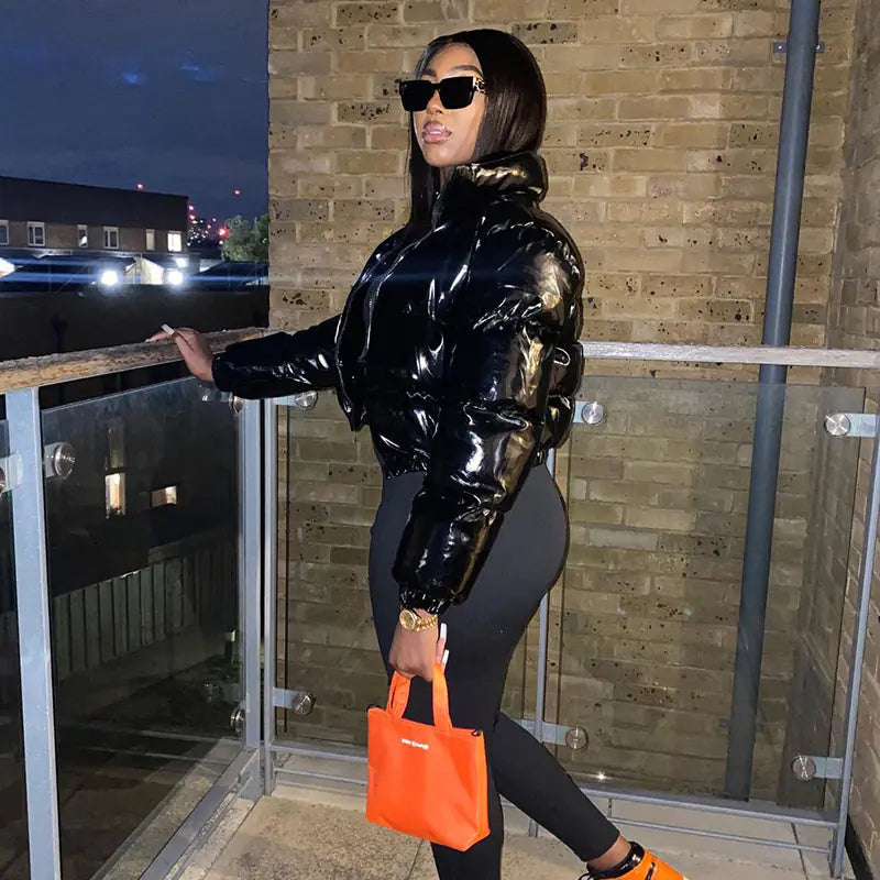 Women’s Leather Bubble Coat