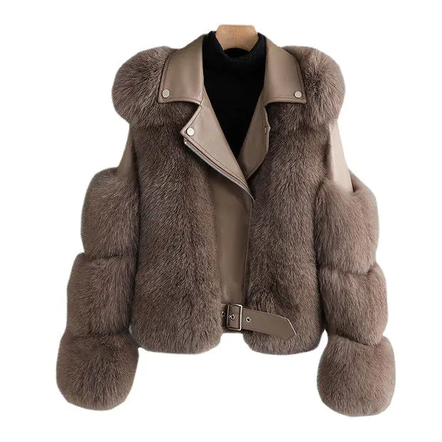 Women’s Luxe Moto Fur Jacket