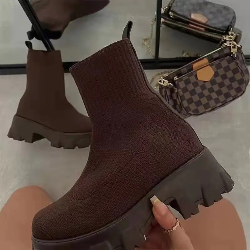 Sleek Chunky Knit Boots
