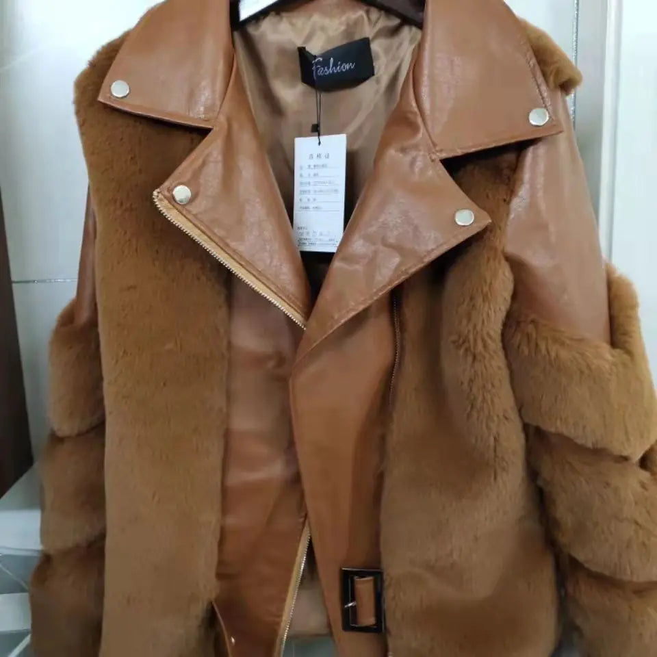 Women’s Luxe Moto Fur Jacket
