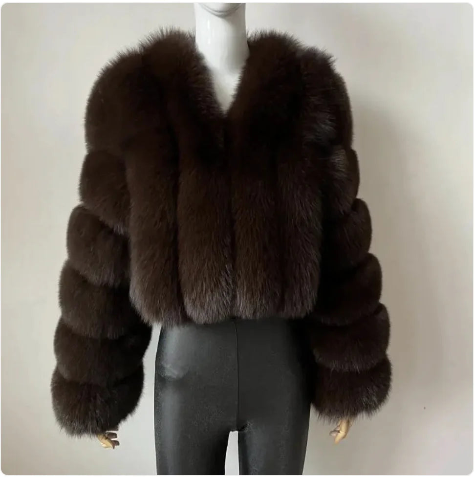 Women’s Winter Cropped Fur Coat