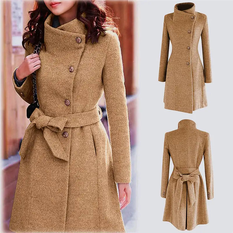 Women’s Lapel Wool Overcoat