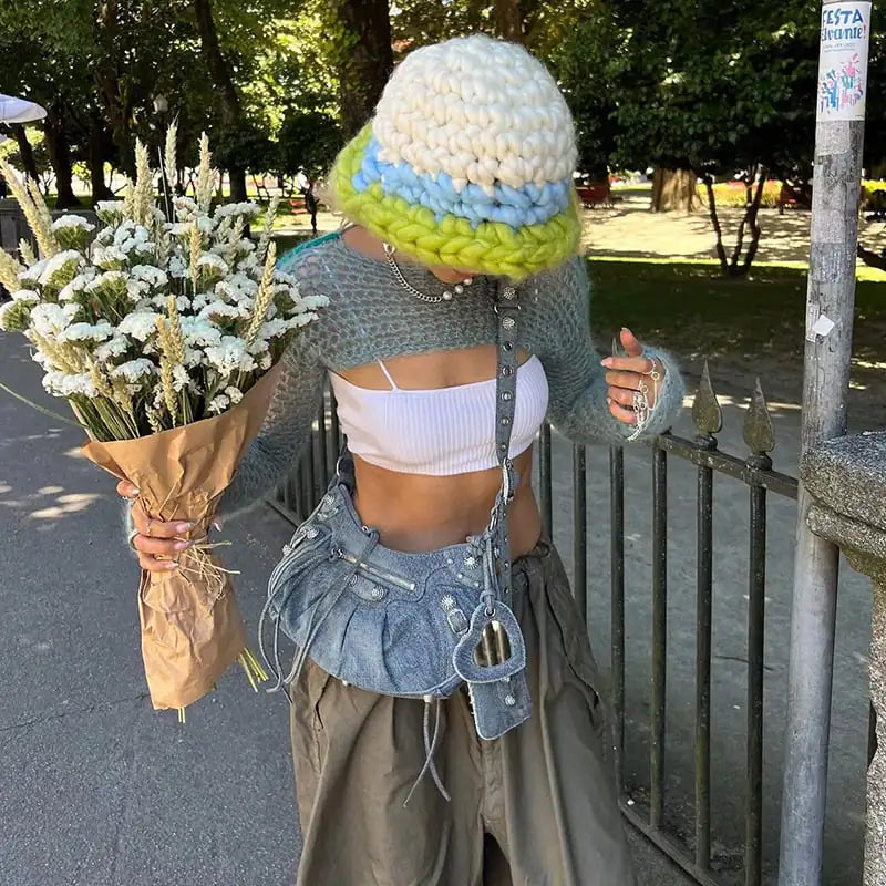 Women’s Classic Vintage Knit Crop Top