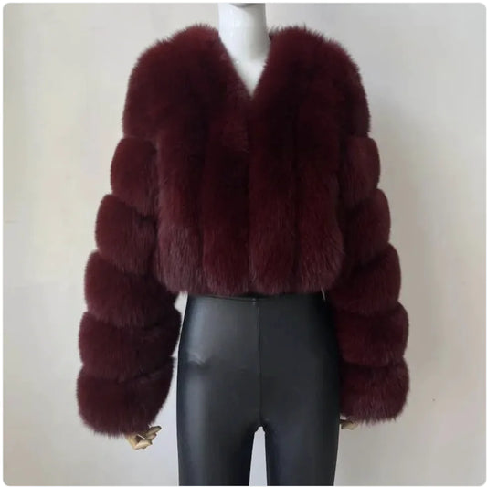 Women’s Winter Cropped Fur Coat