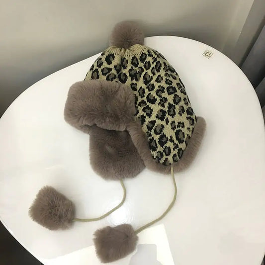 Leopard Knit Earmuffs